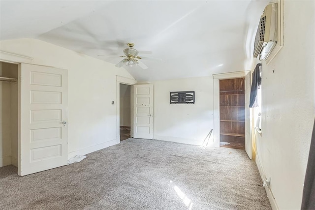 400 E Wagner Ave, Pauls Valley, OK 73075 - unfurnished bedroom with lofted ceiling, light colored carpet, a closet, and ceiling fan
