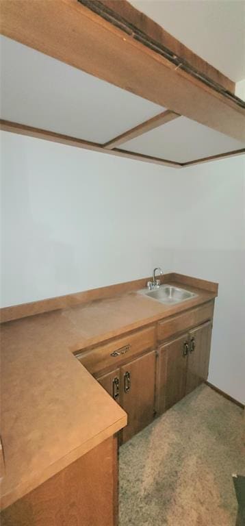 1117 Moose St, Yukon, OK 73099 - kitchen featuring a sink and carpet