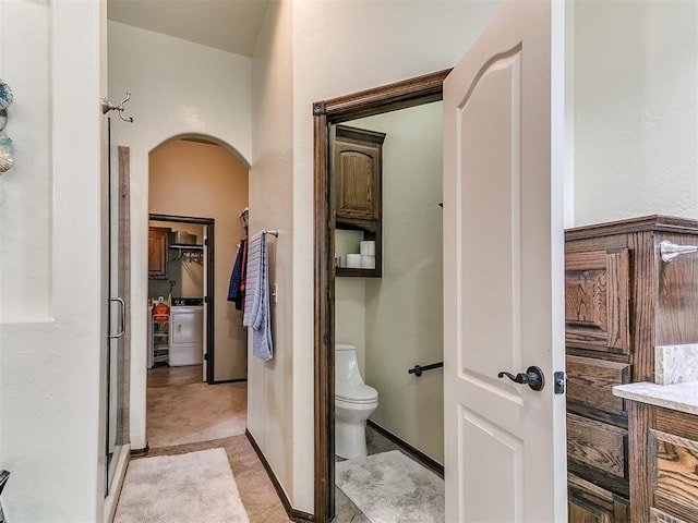 73 Sonata Ln, Shawnee, OK 74804 - bathroom featuring a stall shower and tile patterned floors