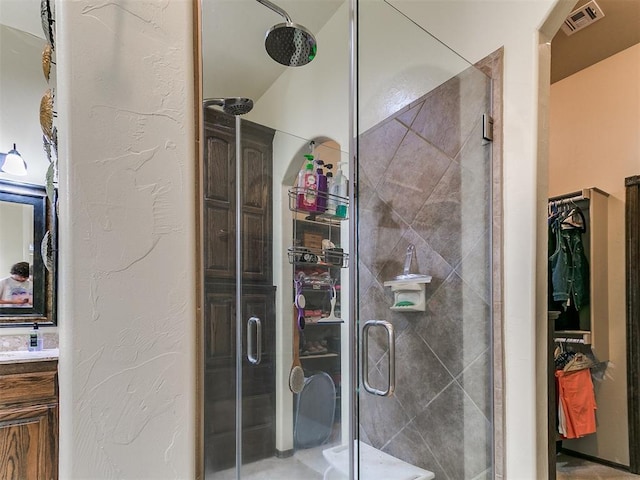 73 Sonata Ln, Shawnee, OK 74804 - full bathroom featuring a stall shower and vanity