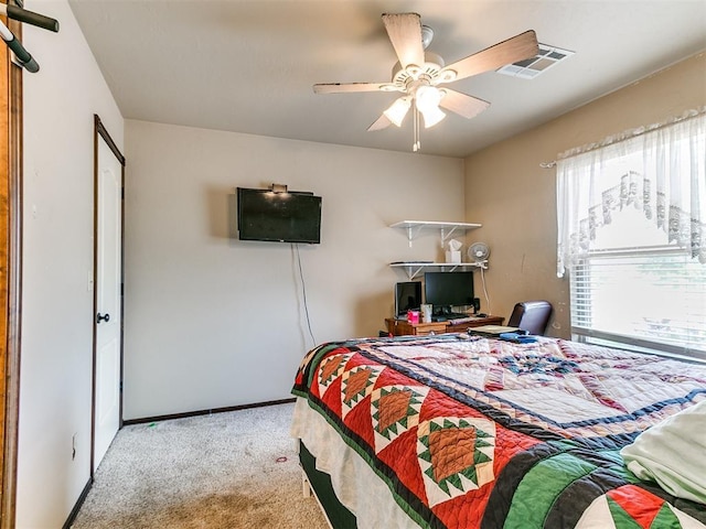 73 Sonata Ln, Shawnee, OK 74804 - carpeted bedroom featuring ceiling fan