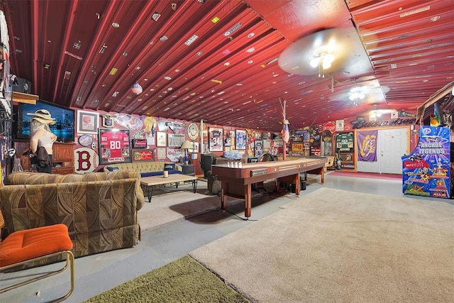 22117 E 1250th Rd, Rocky, OK 73661 - recreation room with finished concrete flooring