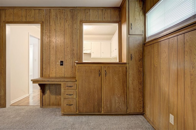 521 NW 50th St, Oklahoma City, OK 73118 - detailed view of carpet floors and wooden walls