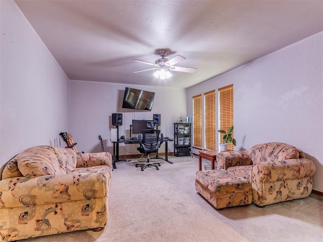 700 S Willowood Dr, Yukon, OK 73099 - carpeted office with ceiling fan