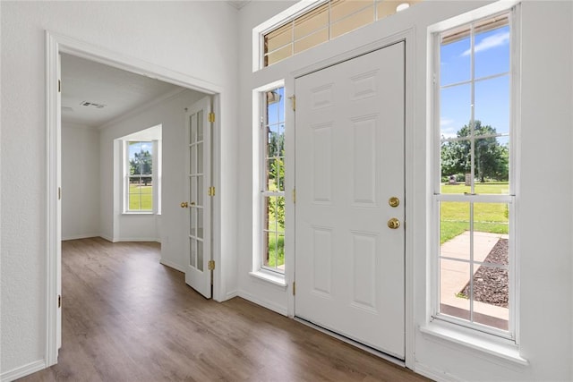 2719 NW 30th St, Newcastle, OK 73065 - foyer with crown molding and wood finished floors
