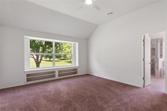 2719 NW 30th St, Newcastle, OK 73065 - carpeted empty room with lofted ceiling and a ceiling fan