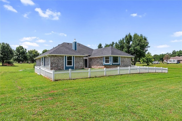 2719 NW 30th St, Newcastle, OK 73065 - rear view of property with brick siding and a chimney