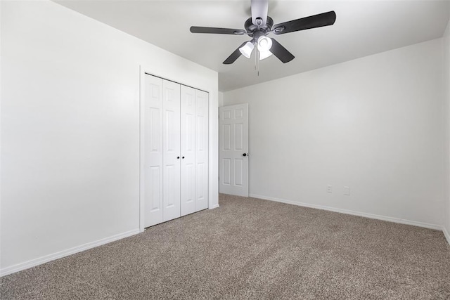 9617 Georgia Ave, Oklahoma City, OK 73120 - unfurnished bedroom featuring carpet floors, a closet, and a ceiling fan