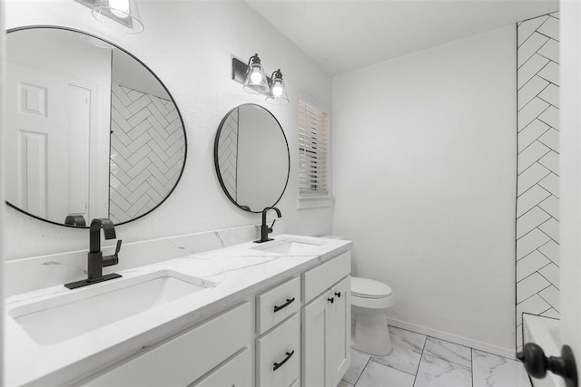 9617 Georgia Ave, Oklahoma City, OK 73120 - full bath with double vanity and marble look tiles
