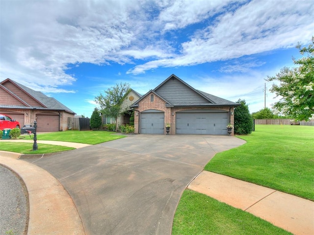 7032 NW 159th Pl, Edmond, OK 73013 - view of front of property featuring brick siding, an attached garage, and driveway