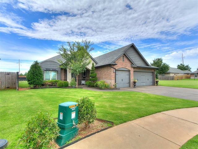 7032 NW 159th Pl, Edmond, OK 73013 - single story home with brick siding, a garage, and driveway