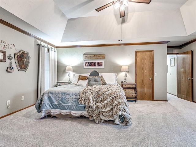 117 S Lexington Way, Edmond, OK 73012 - carpeted bedroom with crown molding and ceiling fan