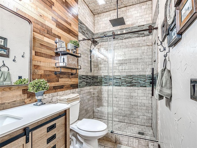117 S Lexington Way, Edmond, OK 73012 - bathroom featuring vanity and a shower stall