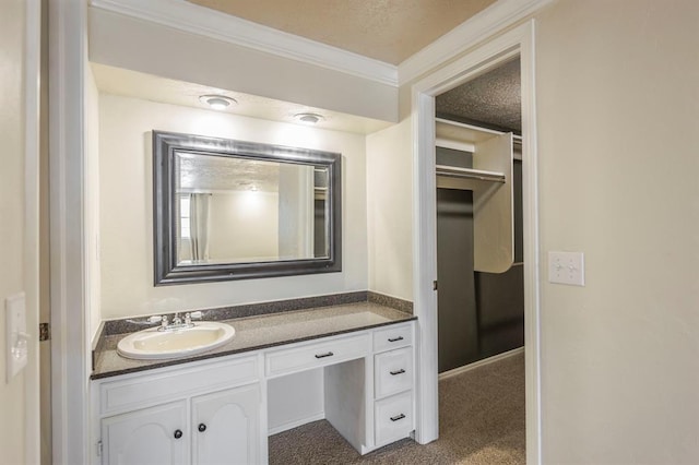 10900 Rock Ridge Rd, Oklahoma City, OK 73120 - bathroom with vanity and crown molding