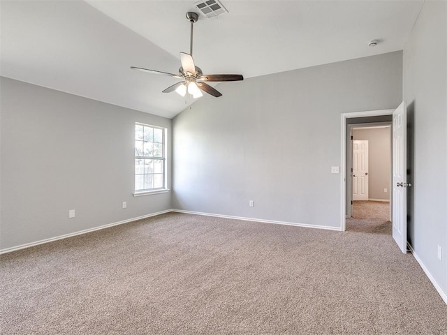 4917 SE 89th Ter, Oklahoma City, OK 73135 - carpeted spare room with lofted ceiling, ceiling fan, and a smoke detector