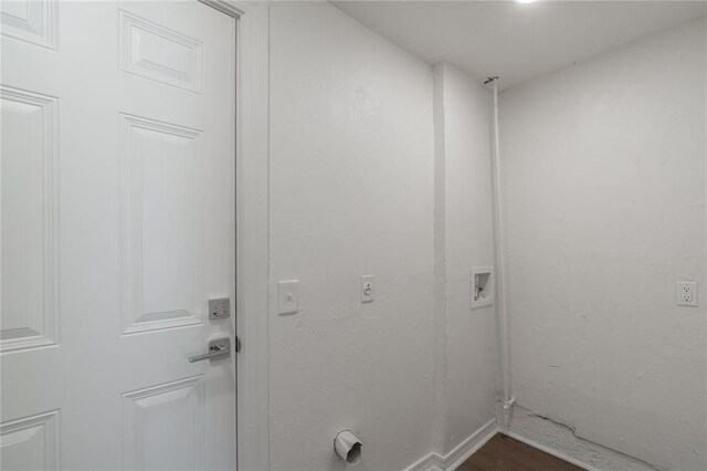 933 SW 50th St, Oklahoma City, OK 73109 - laundry area with washer hookup and dark wood-type flooring