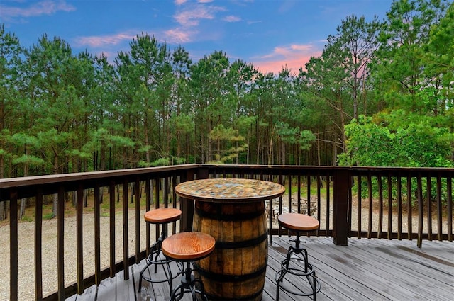 232 Orange Grove Rd, Broken Bow, OK 74728 - view of deck at dusk