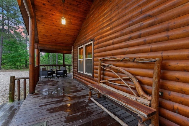 232 Orange Grove Rd, Broken Bow, OK 74728 - view of wooden porch