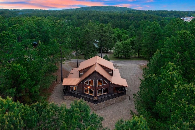 232 Orange Grove Rd, Broken Bow, OK 74728 - aerial view at dusk of a wooded view