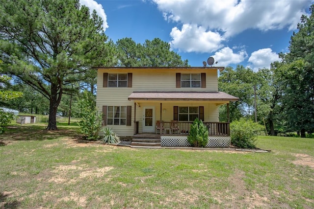 29877 Fishmarket Rd, Macomb, OK 74852 - view of front facade with covered porch and a front lawn