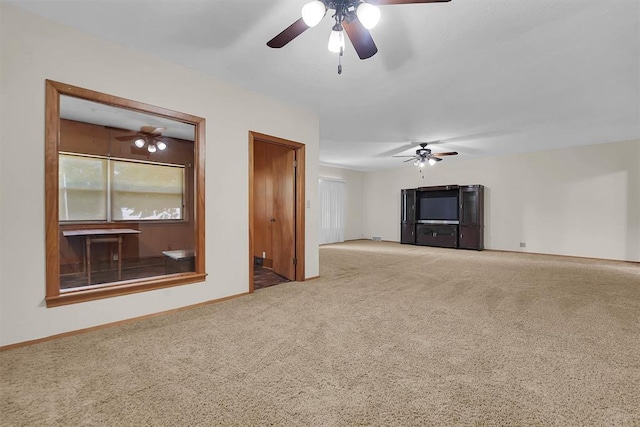 315 W 6th St, Cordell, OK 73632 - unfurnished living room with a ceiling fan and carpet