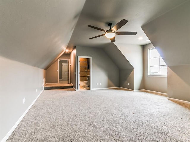 3009 Cordova Ct, Norman, OK 73072 - bonus room with carpet flooring, lofted ceiling, and a ceiling fan