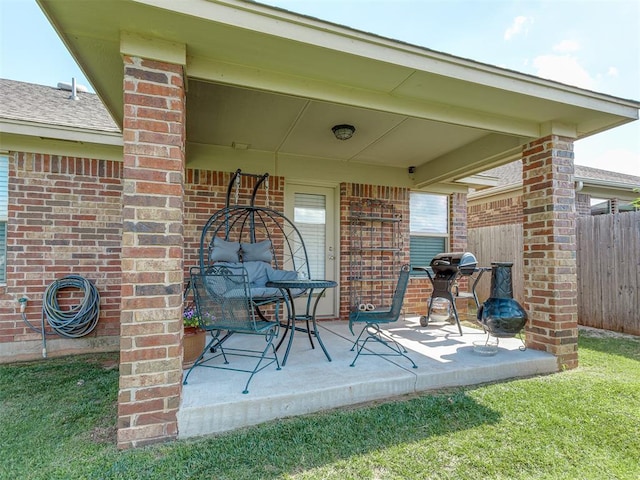 9505 SW 27th St, Oklahoma City, OK 73128 - view of patio / terrace featuring grilling area