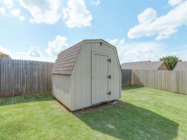 9505 SW 27th St, Oklahoma City, OK 73128 - view of shed with a fenced backyard