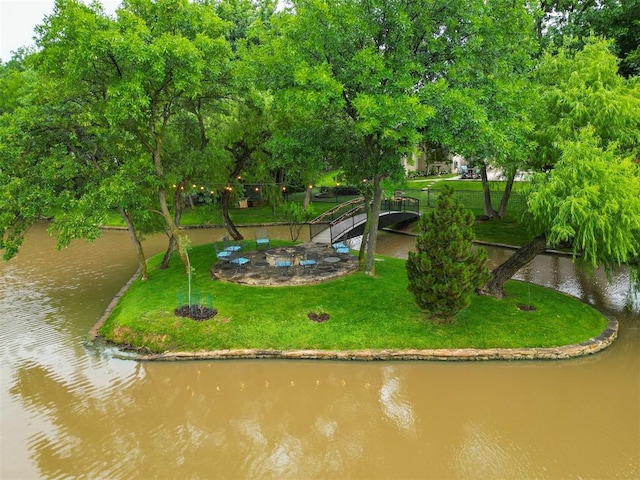 18816 Otter Creek Dr, Edmond, OK 73012 - bird's eye view of a nearby body of water and a tree filled landscape