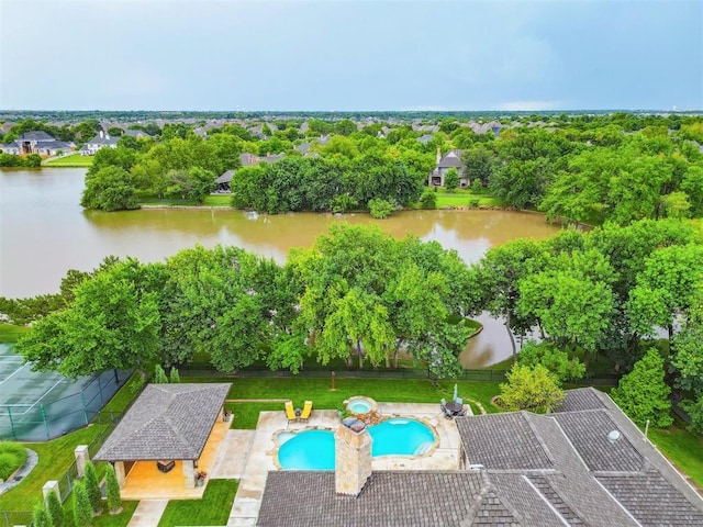18816 Otter Creek Dr, Edmond, OK 73012 - aerial view of a large body of water and a pool area