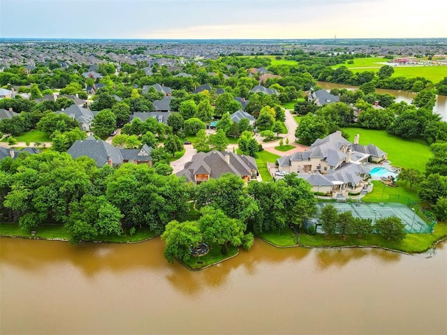 18816 Otter Creek Dr, Edmond, OK 73012 - aerial view of residential area featuring a nearby body of water