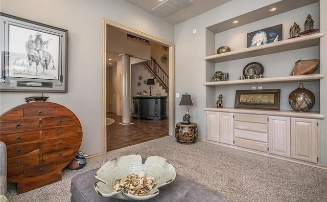 716 Fox Bend Trl, Edmond, OK 73034 - sitting room featuring carpet flooring and recessed lighting