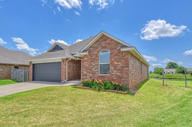 816 Lakeview Dr, Moore, OK 73160 - ranch-style house featuring brick siding, an attached garage, concrete driveway, and a shingled roof