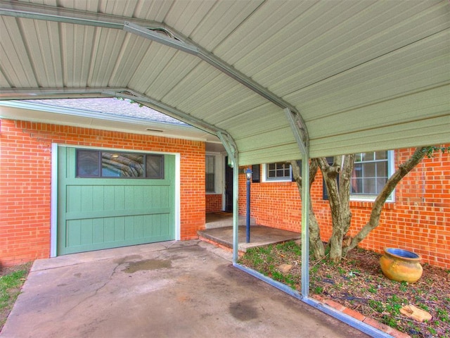 1213 Leslie Ln, Norman, OK 73069 - garage with a carport and concrete driveway