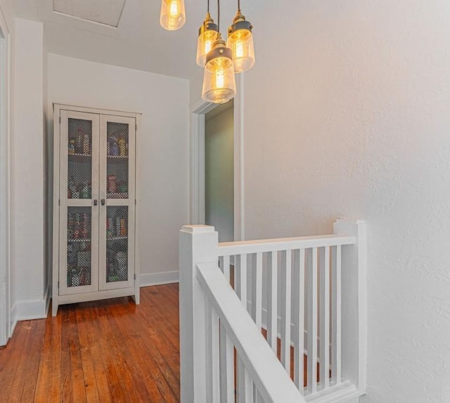 416 W Hill St, Oklahoma City, OK 73118 - hall with hardwood / wood-style floors and an upstairs landing