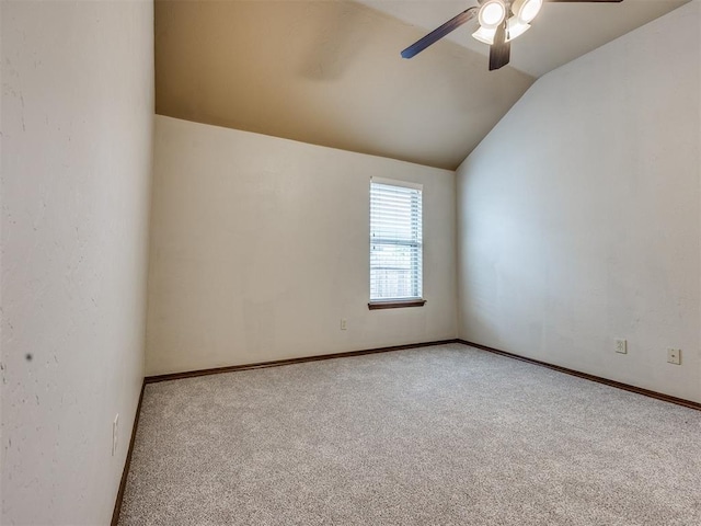 2801 SE 5th St, Moore, OK 73160 - carpeted spare room featuring lofted ceiling and a ceiling fan