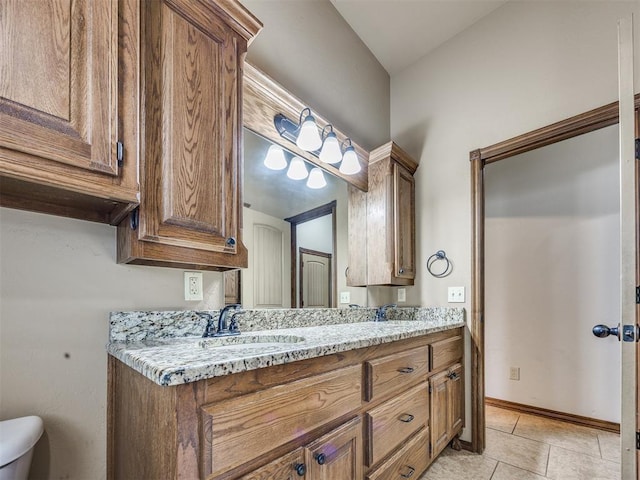 2801 SE 5th St, Moore, OK 73160 - full bathroom with double vanity and tile patterned floors