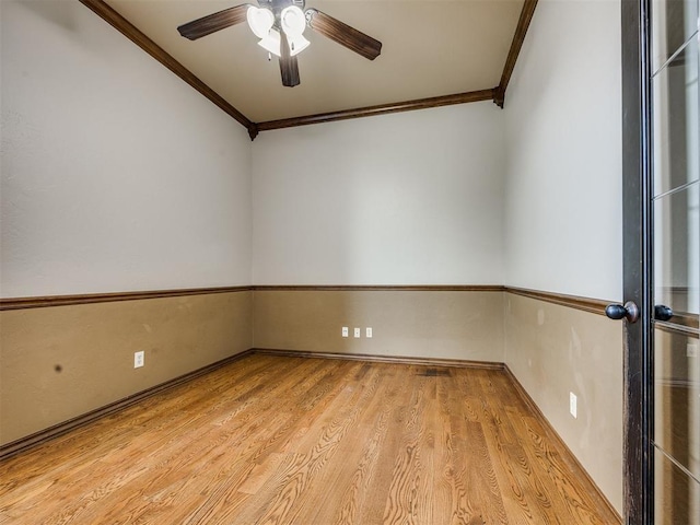 2801 SE 5th St, Moore, OK 73160 - spare room with ornamental molding, ceiling fan, and light wood finished floors