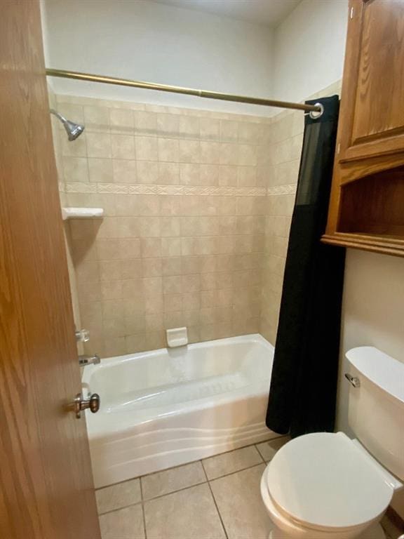 450 Hickory Hill Dr, Choctaw, OK 73020 - full bathroom with shower / bath combination with curtain and tile patterned floors