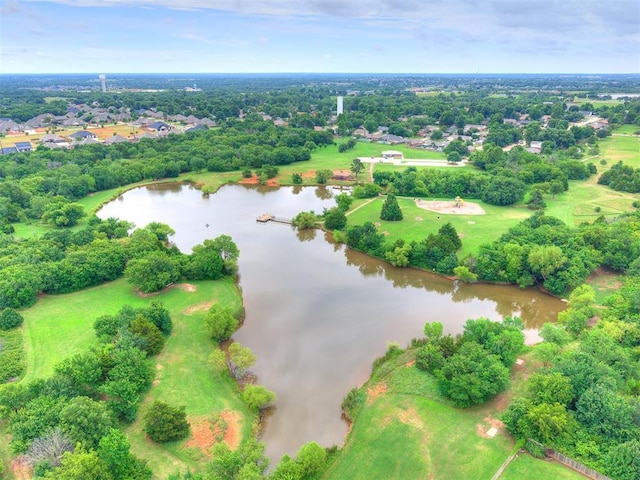 1401 Baycharter St, Norman, OK 73071 - bird's eye view of a nearby body of water and a tree filled landscape