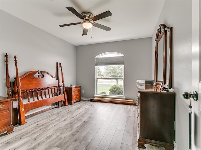 1401 Baycharter St, Norman, OK 73071 - bedroom featuring wood finished floors and a ceiling fan