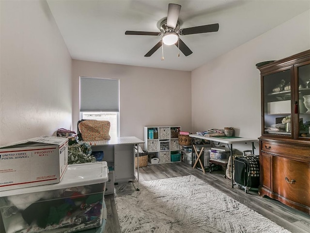 1401 Baycharter St, Norman, OK 73071 - office area with wood finished floors and a ceiling fan