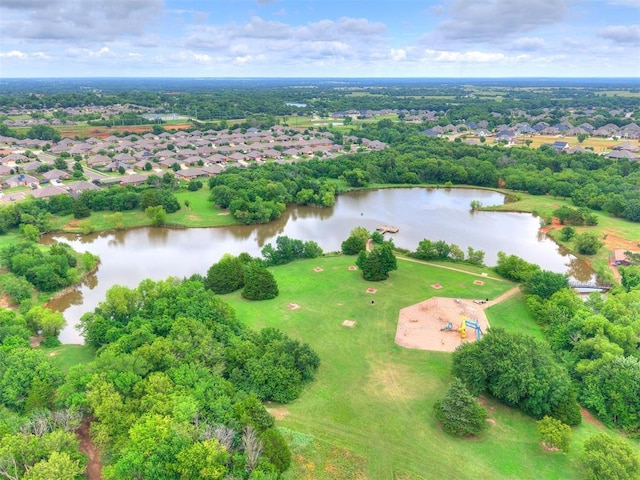1401 Baycharter St, Norman, OK 73071 - aerial view of residential area featuring a nearby body of water