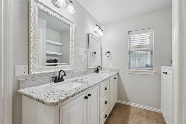 19804 Dalemead Way, Edmond, OK 73012 - bathroom featuring double vanity and tile patterned floors