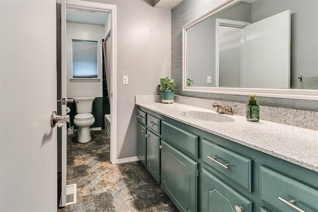 100 Three Oaks Dr, Midwest City, OK 73130 - full bathroom with vanity, stone finish flooring, and shower / tub combo