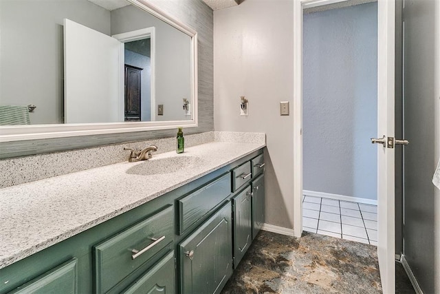 100 Three Oaks Dr, Midwest City, OK 73130 - bathroom with vanity and tile patterned flooring