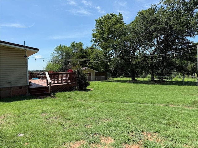 342532 E 1020th Rd, Meeker, OK 74855 - view of yard with a wooden deck