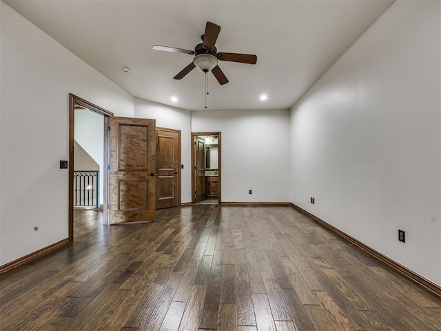4109 Slate Bridge Rd, Edmond, OK 73034 - spare room with hardwood / wood-style floors, ceiling fan, and recessed lighting