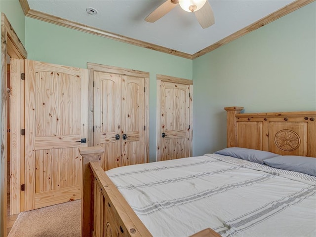 29490 County Road 180th Rd, Stillwater, OK 74075 - bedroom featuring ornamental molding and a ceiling fan
