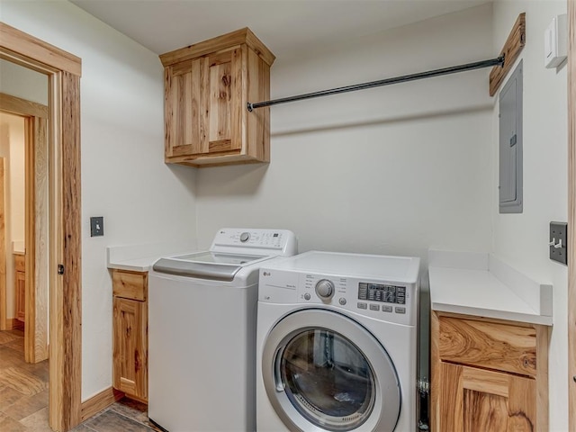 29490 County Road 180th Rd, Stillwater, OK 74075 - washroom featuring cabinet space, independent washer and dryer, and electric panel